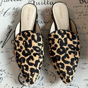 NWT Cole Haan calf hair mules